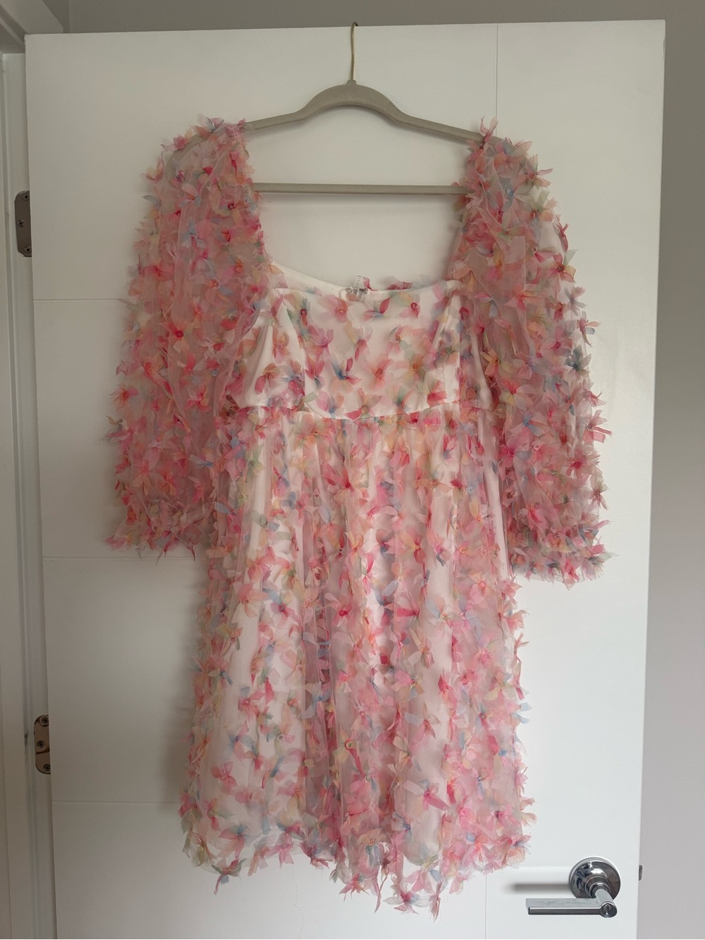 Storia Pink Multicolor Petal-Trim Girls Formal Dress